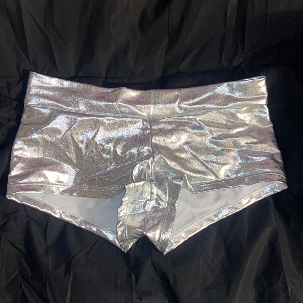 Silver metallic shorts